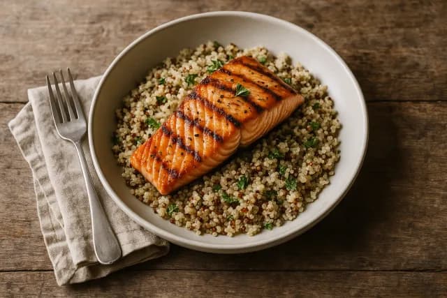 Losos na žaru s kvinojom