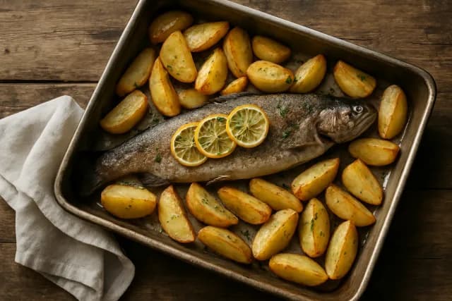 Pastrva s krumpirom iz pećnice