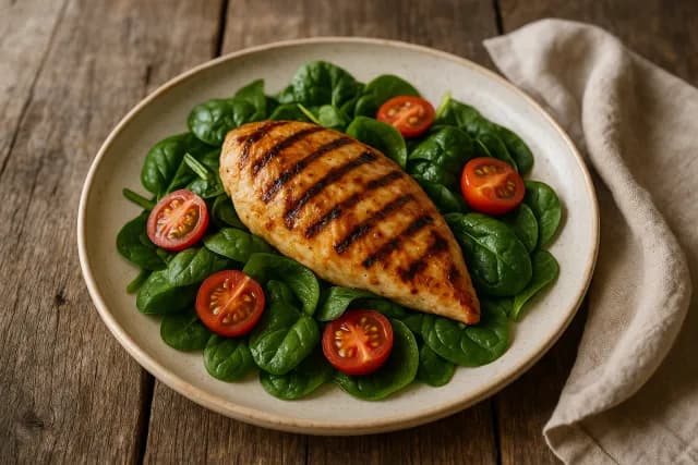 Piletina na žaru sa špinatom i cherry rajčicama