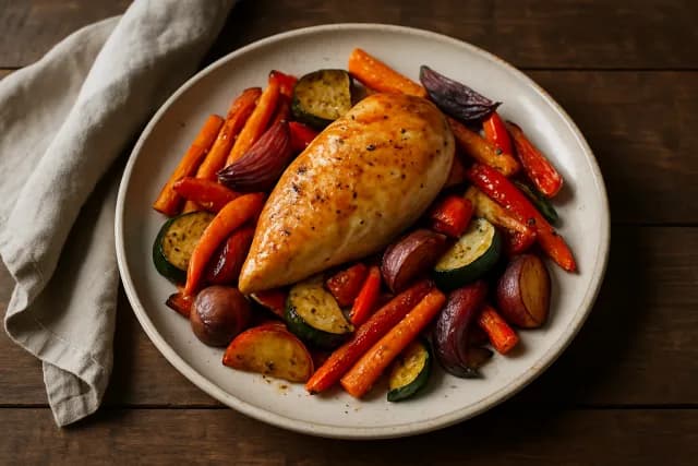 Piletina s pečenim povrćem