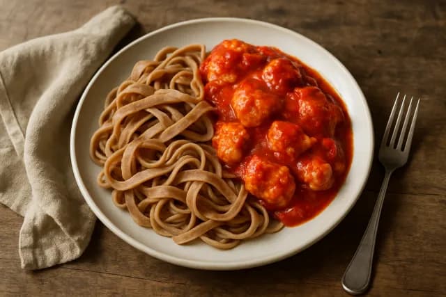 Puretina u umaku od rajčice s integralnom tjesteninom