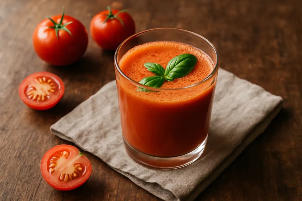 Hladnoprešani sok od rajčice i bosiljka