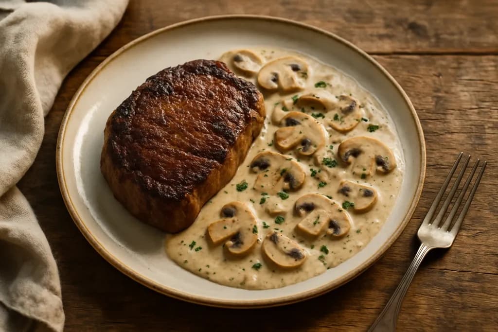 Biftek s umakom od gljiva