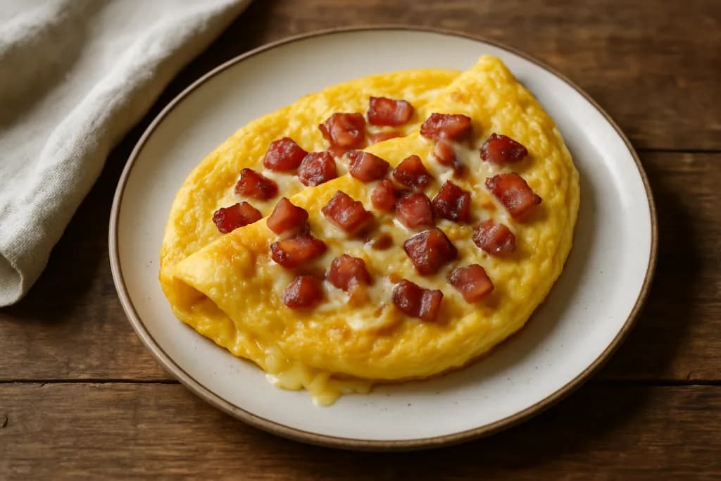 Omlet s pancetom i sirom